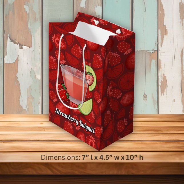 Moyen Sac Cadeau Daiquiri aux Fraises (Créateur téléchargé)