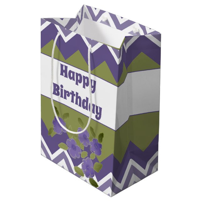 Moyen Sac cadeau d'anniversaire à motif gras (Dos Angle)