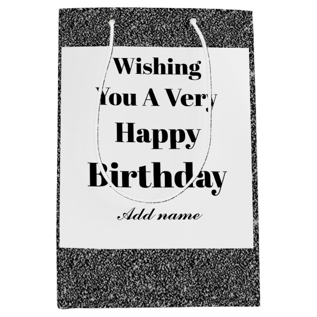 Moyen Sac cadeau d'anniversaire moderne et design person (Devant)