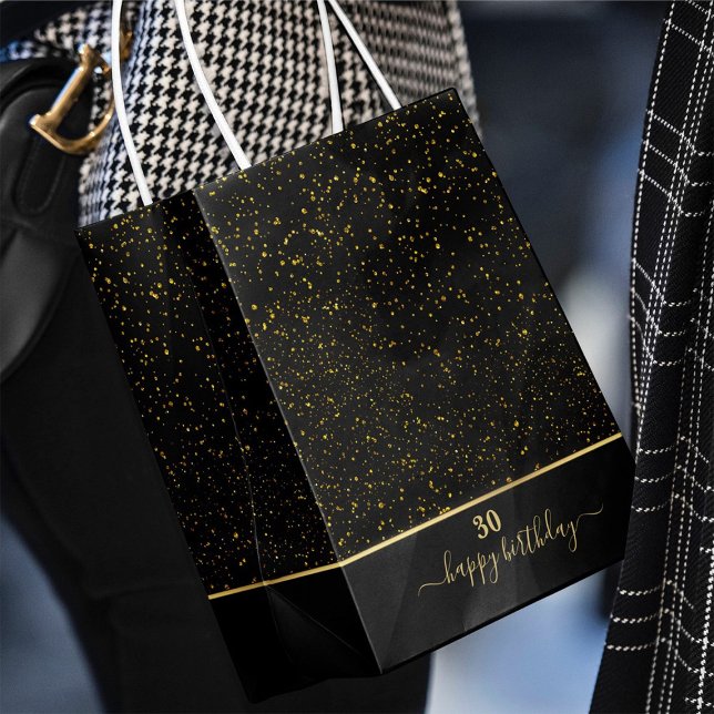 Moyen Sac cadeau de 30e anniversaire de parties scintill (Créateur téléchargé)