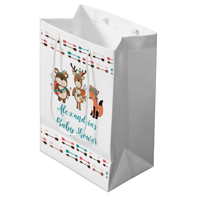 Moyen Sac cadeau de Baby shower pour animaux tribaux de  (Devant Angle)
