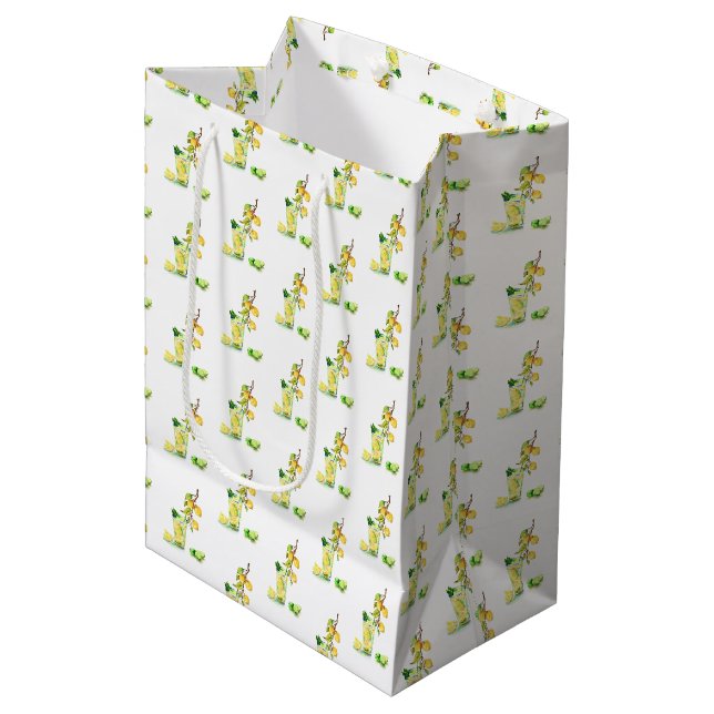 Moyen Sac Cadeau de Boisson au Citron (Devant Angle)