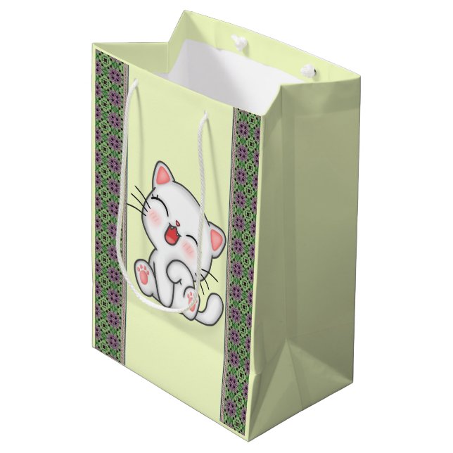 Moyen Sac cadeau de chat (Devant Angle)