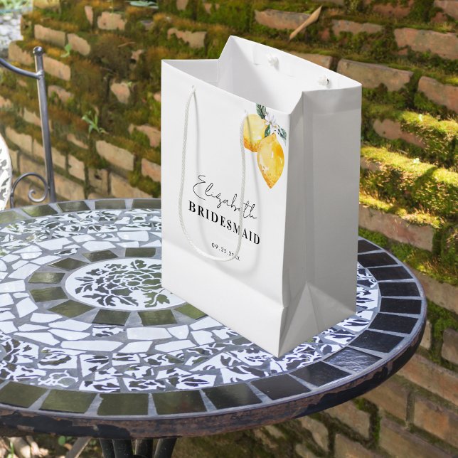 Moyen Sac cadeau de demoiselle d'honneur avec citrons à  (Créateur téléchargé)