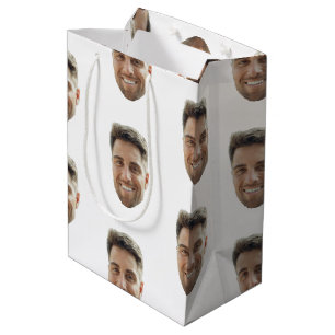 Moyen Sac Cadeau de Fête avec Visage Personnalisé