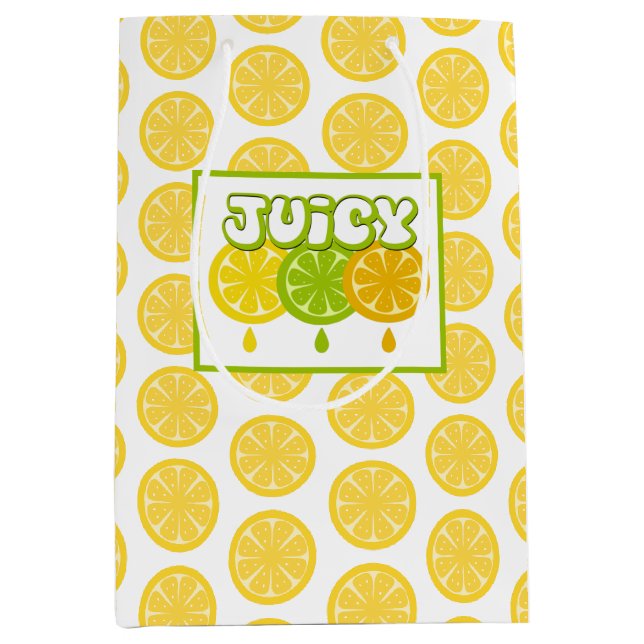 Moyen Sac cadeau de fruits Orange Lime Citron (Devant)