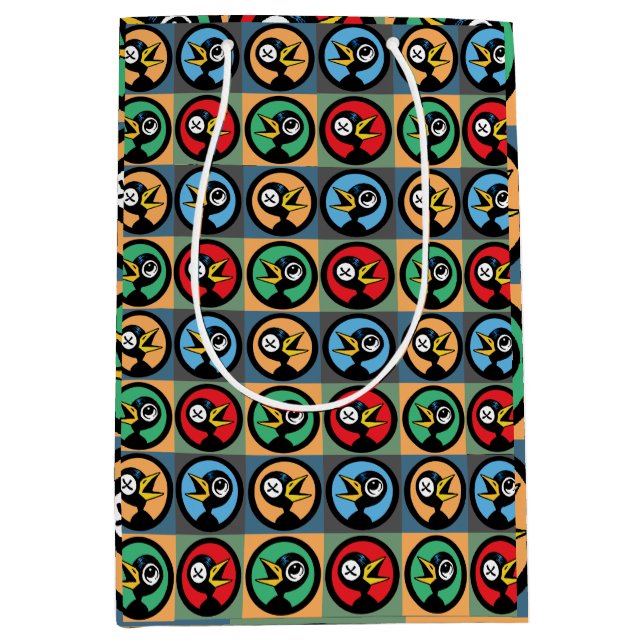 Moyen Sac cadeau de la fête de la Corneille Drinky (Devant)