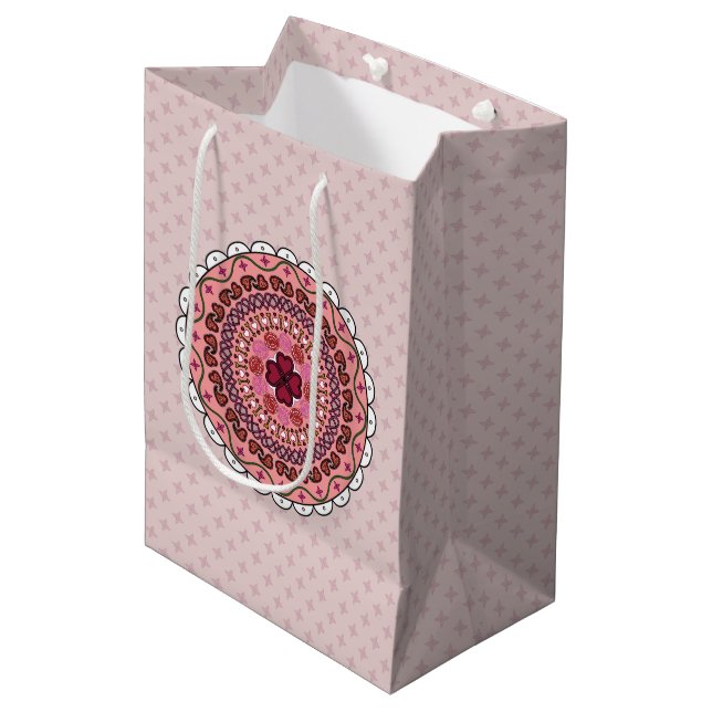 Moyen Sac cadeau de la Saint Valentin Lacy (Devant Angle)