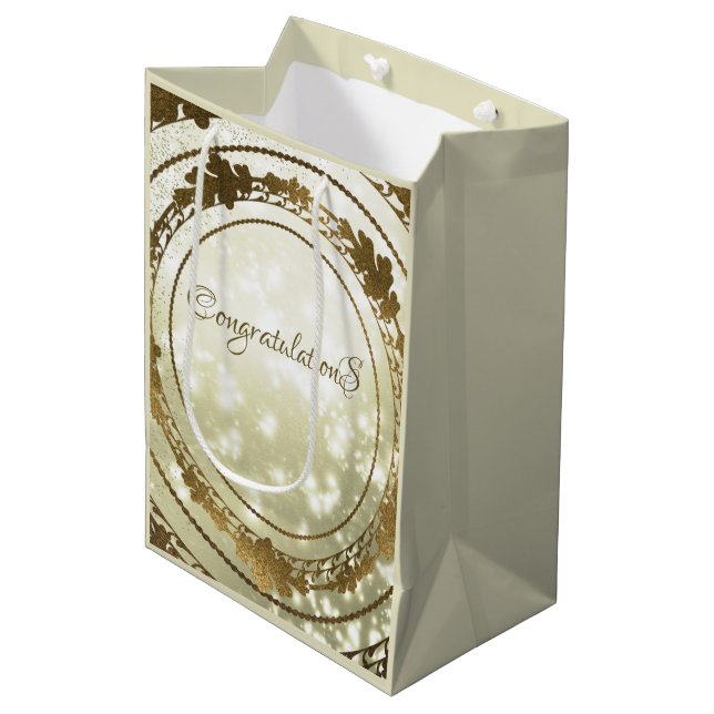 Moyen Sac cadeau de mariage (Devant Angle)