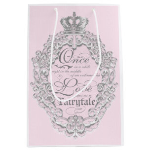 Moyen Sac cadeau de mariage rose princesse vintage conte