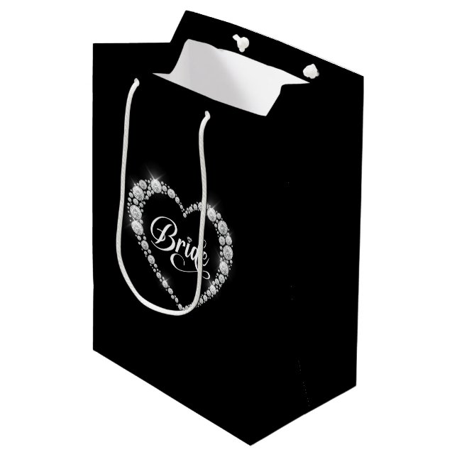 Moyen Sac Cadeau de Mariée pour un Mariage (Devant Angle)