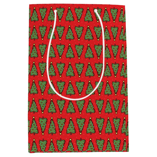 Moyen Sac cadeau de Noël arbre festif (Devant)