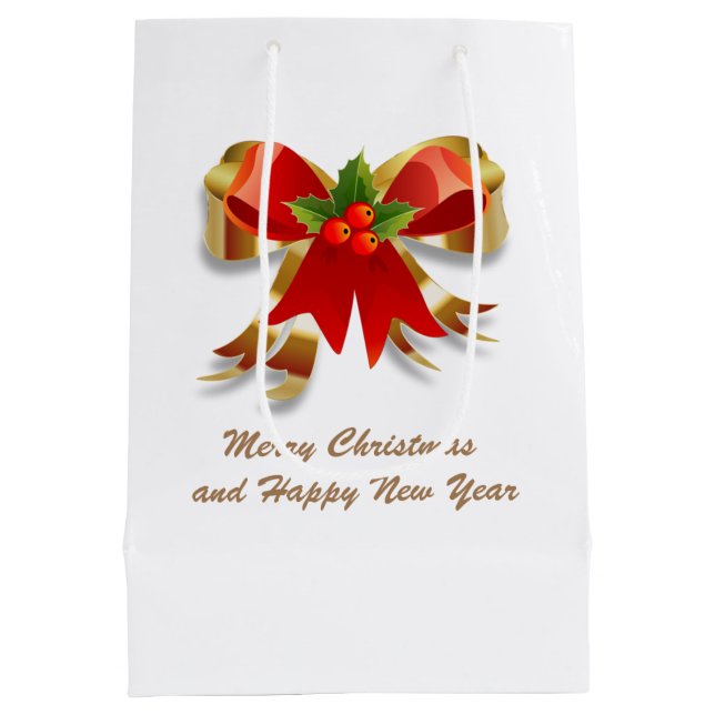 Moyen Sac cadeau de Noël Bow (Dos)