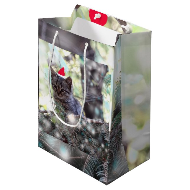 Moyen Sac cadeau de Noël Kitten - Moyen, Matte (Devant Angle)