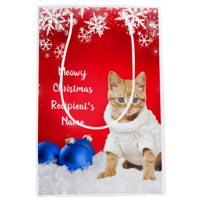 Moyen Sac cadeau de Noël personnalisé (Devant)