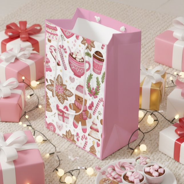 Moyen Sac Cadeau de Noël Rose Mignon (Créateur téléchargé)