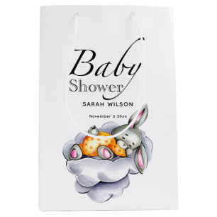 Moyen Sac cadeau de petit lapin Baby shower