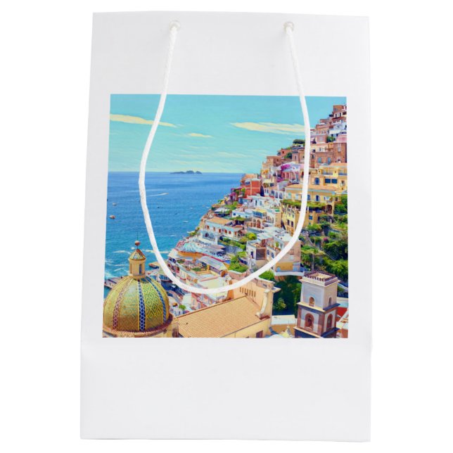 Moyen Sac cadeau de Positano Italie (Dos)