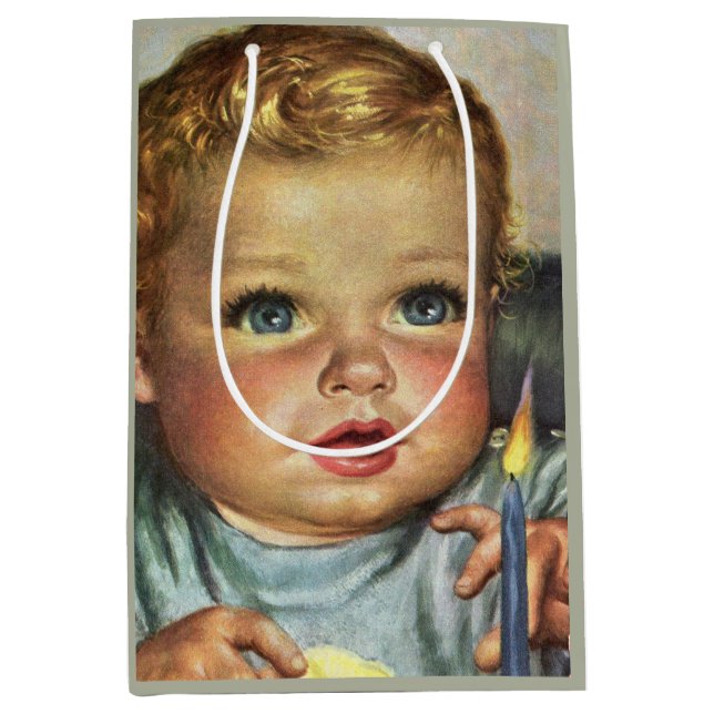 Moyen sac cadeau de premier anniversaire (Devant)