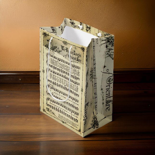 Moyen Sac cadeau de première feuille de musique Noel (Créateur téléchargé)