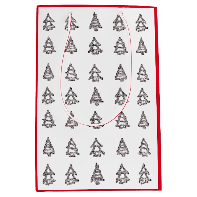 Moyen Sac cadeau de sapin de Noël moderne (Devant)