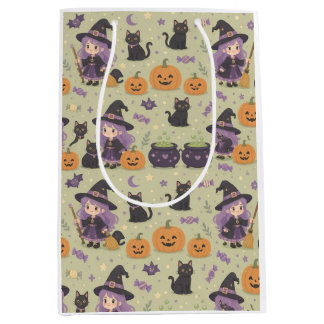 Moyen Sac cadeau de sorcières de Halloween mignonnes et