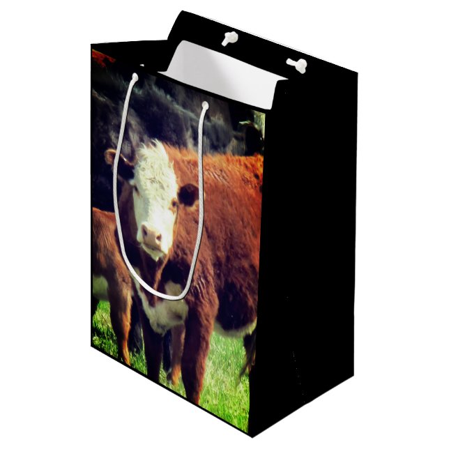Moyen Sac cadeau de vache (Devant Angle)