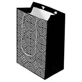 Moyen Sac cadeau design Aztec noir et blanc tendance