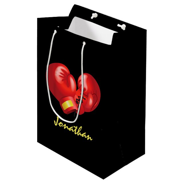 Moyen Sac cadeau design pour gants de boxe (Devant Angle)