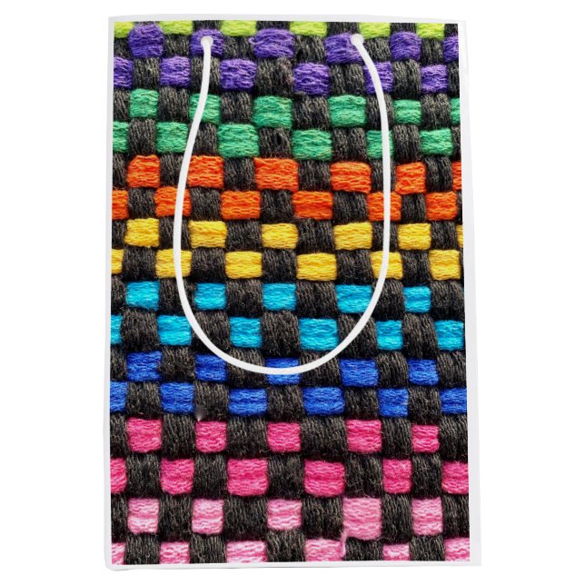 Moyen Sac cadeau design Retro Potholder Check (Devant)