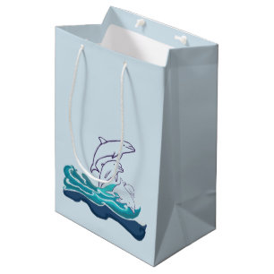 Moyen Sac cadeau Dessin Dauphins