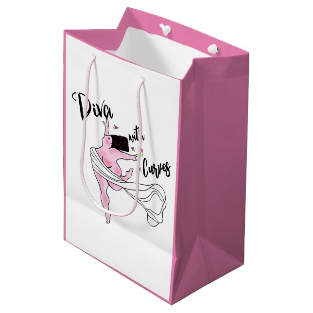 Moyen Sac cadeau "Diva With Curves" (Devant Angle)