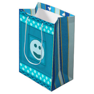 Moyen Sac cadeau en papier T&G VStripes Smile Tile