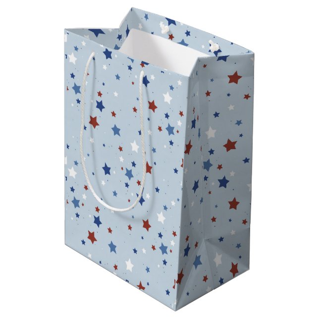 Moyen Sac Cadeau Étoiles Patriotiques (Dos Angle)