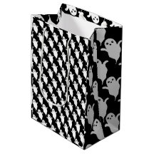 Sac cadeau fantômes effrayants Halloween, fond noi
