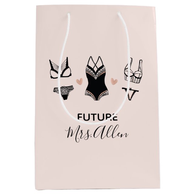 Moyen Sac cadeau Fête des mariées lingerie mignonne (Devant)