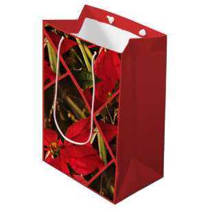 Moyen Sac cadeau - Fêtes de Noël Poinsettia