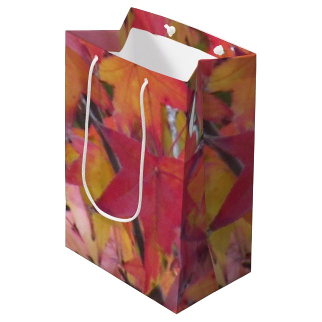 Moyen Sac cadeau - Feuilles d'automne (Devant Angle)