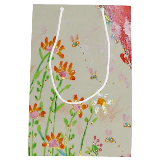 Moyen Sac cadeau Fleur (Dos)
