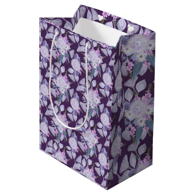 Moyen Sac cadeau Fleur sauvage violet australien (Dos Angle)