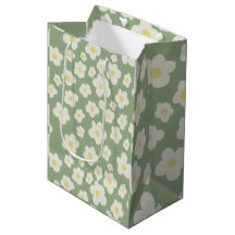 Sac cadeau floral vert