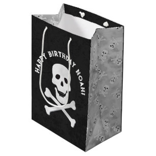 Moyen Sac cadeau Halloween pour le crâne et les os crois