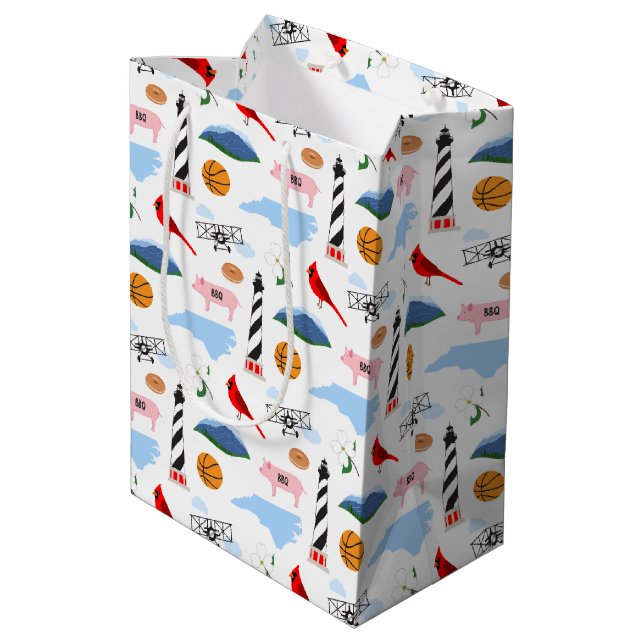 Moyen Sac cadeau Icônes de Caroline du Nord (Dos Angle)