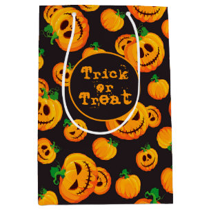 Moyen Sac cadeau Jack-O-Lantern éffrayant pour Halloween