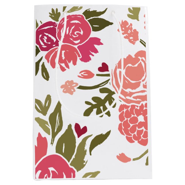 Moyen Sac cadeau Jardin Rose moderne (Devant)
