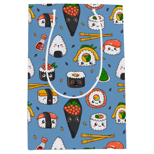 Moyen Sac cadeau Kawaii Sushi (Devant)