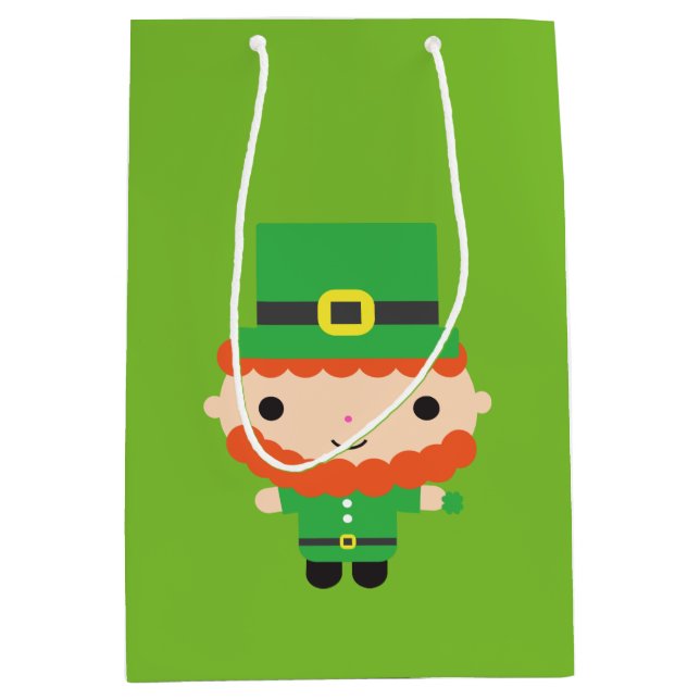 Moyen Sac cadeau Leprechaun (Devant)