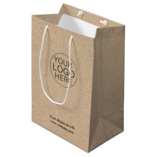 Moyen Sac cadeau logo personnalisé Eco Kraft pour les en