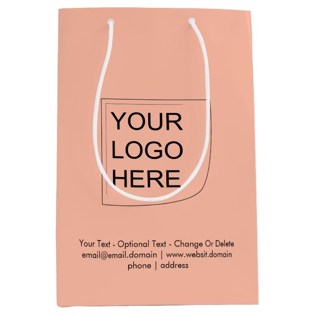 Moyen Sac Cadeau Logo Taille Moyenne - Couleur Tendance  (Devant)