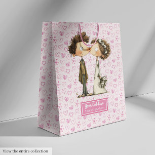 Moyen Sac cadeau Mariage de nom personnalisé Conception 
